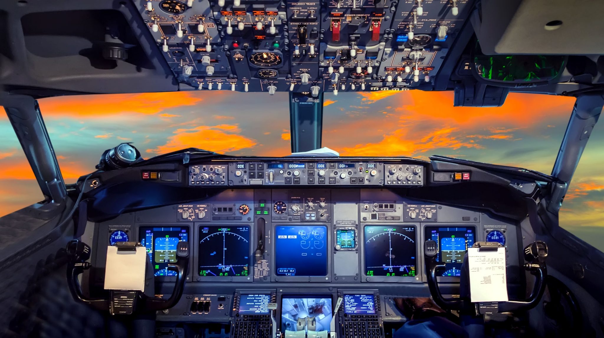 cockpit Flight Deck sunset cockpit Flight Deck sunset
